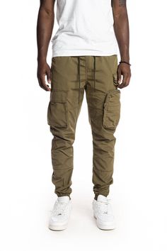 Multi Pocket Cargo Windbreaker Pant - Olive – SMOKERISENY.COM Slim Joggers, Nylon Pants, Mens Big And Tall, Big And Tall, Waist Size, Cargo Shorts, Elastic Band, Cargo Pants, Parachute Pants