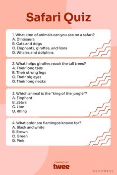 an animal quiz is shown with the answers