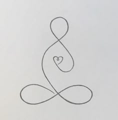 a drawing of a heart in the shape of a treble