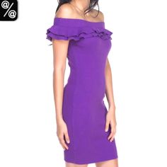 Haute Monde Dress 14.5" Pit To Pit 25.5" Waist 30.5" Long New With Tags Women's Size Large @Boyds_boutique Z #Barbiecore Fitted Ribbed Purple Dress, Spring Off-shoulder Ribbed Dress, Spring Ribbed Off-shoulder Dresses, Solid Bodycon Dress With Ruffles, Spring Solid Bodycon Dress With Ruffles, Spring Bodycon Dress With Ruffles, Spring Solid Color Bodycon Dress With Ruffles, Bodycon Dress With Ruffles, Light Pink Mini Dress