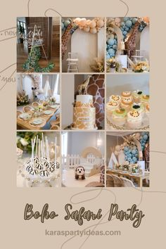 a collage of photos with different cakes and desserts