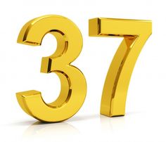 the number seven is shown in gold on a white background with clipping path to it