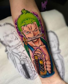 Sanji Vinsmoke Tattoo, Anime Traditional Tattoo, One Piece Tattoo Ideas Design, Zoro One Piece Tattoo