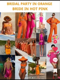 the orange bride in hot pink