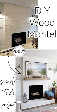 Diy Wood Mantel, Diy Mantle, Diy Fireplace Mantle, Diy Mantel, Fireplace Update, Wood Mantel, Wood Mantle