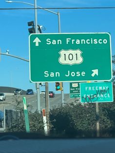 the freeway sign is clearly visible for all of us to see on this day in san francisco