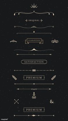 an old fashioned set of calligraphy typefaces in black and white on a dark background