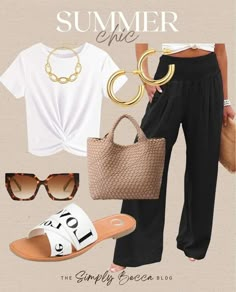 Beach Outfits Over 40, Casual Spring Outfit Inspo 2024, Slides Summer Outfit, Spring Outfits Casual