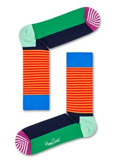 Inject a little color into your outfit with these fun Half Stripe socks. Featuring orange skinny stripes and a bold blue cuff, these vibrant, playful socks are perfect for mixing and matching. Crafted from combed cotton in unisex sizes. Green Socks, Unique Socks, Colorful Heels, Socks For Men, Purple Pattern, Striped Socks, Happy Socks, Colorful Socks, Dress Socks