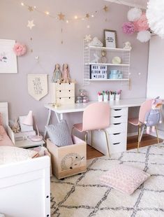 Shared Girls Room, Koti Diy, Study Corner, Feminine Bedroom, Kid Bedroom, Decor Curtains, Cute Bedroom Ideas