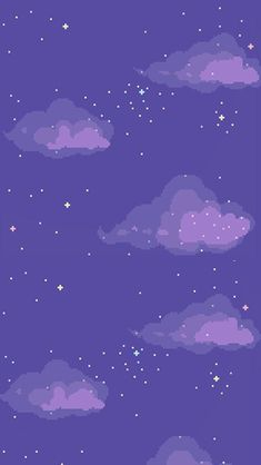 the night sky with stars and clouds in pixel art style, digital painting illustration stock photo