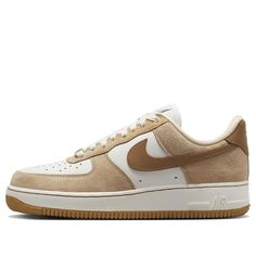 Nike Af1 Outfit, Nike Air Force Brown, Nike Winter Shoes, Beige Nike Shoes, Nike Air Force 1 Brown, Tan Nike Shoes, Brown Air Force Ones, Brown Air Force 1, Air Force 1 Brown