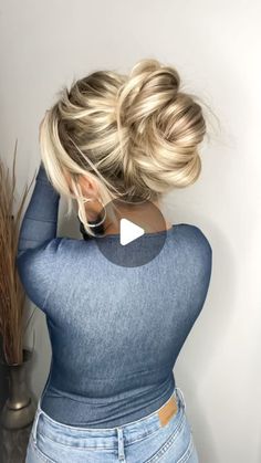 Bun Hacks, Ponytail Hairstyles Easy, Hair Upstyles, Easy Hair Updos, Wedding Guest Hairstyles, Long Hair Updo, Hair Affair, Work Hairstyles, Hair Up Styles