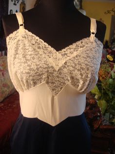 Vintage Slip Dress Gown, white lace upper, beautiful lace cami upper, navy silk nylon bottom, one of the most prettiest vintage I've come across, adjustable straps, Excellent Vintage, 1960's Vintage, Size Small Fitted Lace Camisole With Lace Bodice, Fitted Lace Top Camisole For Evening, Evening Fitted Coquette Camisole, Fitted Lace Top Camisole In Coquette Style, Fitted Camisole Dress With Contrast Lace, Fitted Delicate Lace Camisole In Coquette Style, Fitted Lace Camisole With Contrast Lace, Fitted Lace Trim Camisole For Wedding Night, Fitted Lace Trim Camisole