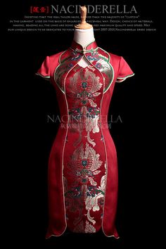 Hand made embroidery Chinese red wedding cheongsam by GlowPhoenix, $748.00 Embroidery Chinese, Wedding Cheongsam, Qi Pao, Chinese Cheongsam, Chinese Style Dress, Traditional Chinese Dress, Qipao Dress, Japanese Embroidery, Cheongsam Dress