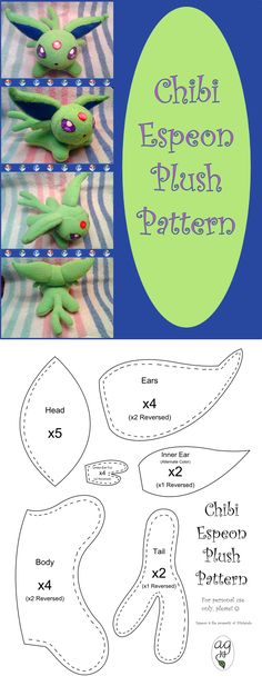 an image of children's dragon plush pattern with instructions to sew and cut