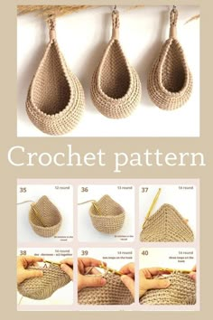 the instructions to make a crochet basket with nuts and other things in it