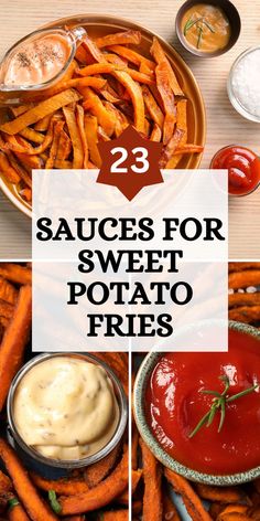 sweet potato fries with sauces for sweet potato fries