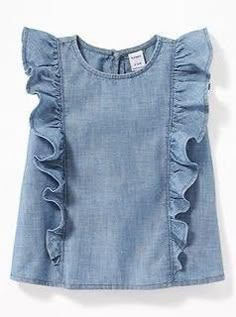 Sleeveless Chambray, Moda Denim, Afrikaanse Mode, Kids Dress Patterns