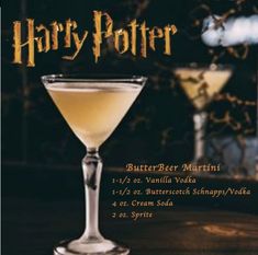 a harry potter cocktail sitting on top of a table