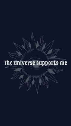 the universe supports me logo on a dark background