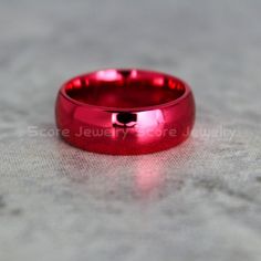 8mm Red Tungsten Ring Red Wedding Band Red Ring Red Wedding Ring Red Wedding Band, Wedding Bands His And Hers, Mickey Mouse Ring, Red Ring, Red Rings, Tungsten Carbide Wedding Bands, Tungsten Rings, Cute Engagement Rings, Tungsten Wedding Rings