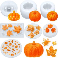 PRICES MAY VARY. Practical resin mold set: there are 7 pieces resin molds in our package, including 2 x 3D pumpkin epoxy molds, 1 x pumpkin mold, 1 x 3 hole pumpkin mold, 2 x maple silicone mold, 1 x mixed bat ghost mold, which can meet your various making needs; Please note the size before purchase Reliable material: these silicone casting molds are made of translucent and flexible silicone, smooth and reliable, easy to break or deform, also easy to clean with water and reusable, can use them f Candle Molds Silicone, Resin Tools, Floral Witch, Pumpkin Mold, Etsy Business Ideas, Thanksgiving Candles, Resin Moulds, Diy Aromatherapy Candles, Halloween Mold