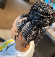 Beautiful Black Hair, Black Ponytail Hairstyles, Braided Bun Hairstyles, Cute Braided Hairstyles, Braided Cornrow Hairstyles