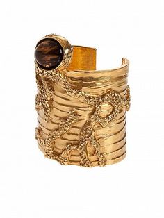 Ysl Jewelry, Avant Garde Jewelry, Women Fashion Accessories, Wide Cuff Bracelets, French Fashion Designers, Gold Bracelet Cuff, Gold Cuffs, Wide Cuff