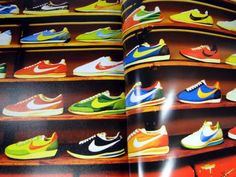 Nike was grown as the very famous company in the late 1980s, then sport shoes were became highly known and spotted. Sneaker Shop, Japanese Text, Cover Book, Sneakers Online, Colour Block, Sneaker Shopping, Soft Cover