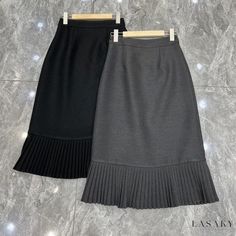 Lasaky - High-Waisted Fitted Fish Tail Skirt with Pleated Hem Fish Tail, Types Of Skirts, Olivia Mark, High Waisted, Fish, Skirt