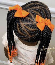 Hairstyles For Young Black Girls Kids, Cornrows For Little Black Girls Hair, Simple Hairstyles For Black Girls Kids, Kids Cornrow Hairstyles Simple, Kid Braid Styles With Beads, Cornrow Hairstyles For School, Kids Cornrow Hairstyles, Easy Braid Styles