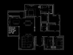 a black and white drawing of a floor plan