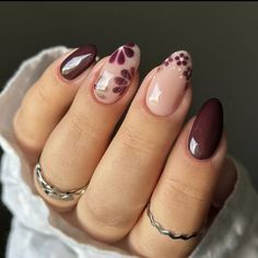 Autumnal Nails Biab, Burgundy Floral Nails, Mulberry Nails, Berry Nails, Plum Nails, Wine Nails, Tweedle Dee, Sunflower Nails, Maroon Nails