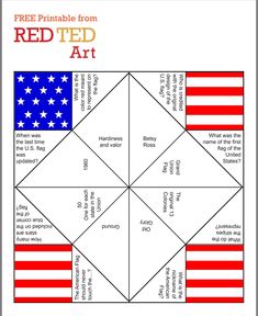 the red, white and blue american flag is shown in this free printable quilt pattern