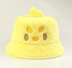 "♡ Faux Fur Bucket Hat  ♡ ♡ 22.1\" Circumference ♡ ♡ Little tail on the back  ♡" Cute Adjustable Winter Bucket Hat, Duck Bucket Hat, Duck Clothing, Cow Bucket Hat, Kawaii Hat, Fur Bucket, Faux Fur Bucket Hat, Fur Bucket Hat, Japanese Stuff