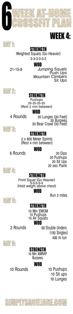 the six week workout plan is shown in black and white, with text on it