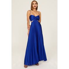 Blue (100% Polyester). A-Line. Sleeveless. V-neck. Tie closure. See size and fit notes for length measurements. Made in the USA of imported fabric. Rent The Runway, Closet Designs, Measurement Length, Made In The Usa, Pleated Skirt, Neck Tie, A Line, V Neck, Fashion Design