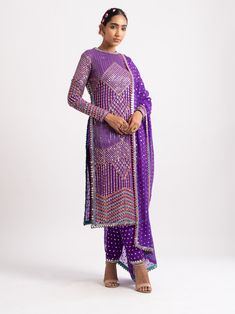 Vvani By Vani Vats-Purple Multi Embroidery Kurta Set-INDIASPOPUP.COM Luxury Multicolor Unstitched Straight Kurta Suit, Luxury Straight Kurta For Navratri, Luxury Bollywood Straight Kurta Sets, Luxury Straight Kurta With Multicolor Embroidery, Luxury Straight Kurta With Woven Motifs, Luxury Bollywood Style Straight Kurta Sets, Luxury Multicolor Straight Kurta, Luxury Purple Kurta With Mirror Work, Luxury Bollywood Straight Kurta