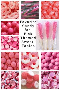 Most favorite candy for a pink themed candy buffetcandy table or sweet table. Tastemade Dessert, Buffet Dessert, Pink Sweet 16, Girl Shower Themes, Idee Babyshower, Sweet Tables, Baby Shower Candy, Shower Desserts