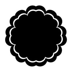 a black and white silhouette of a flower on a white background, with the word's name below it