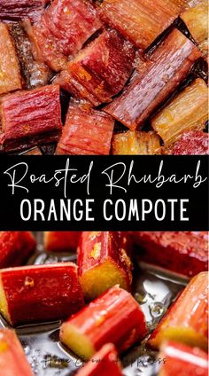 roasted rhubarb orange compote with text overlay