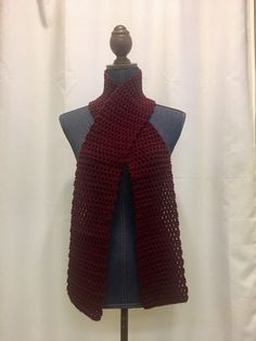 New Hand Crocheted Scarf Colors In Scarf -Maroon Size  Length: About 64 inches  Width: About 5 inches  Note:  -Item is brand new  -Item was hand crocheted  -Selling item as pictured and only what is pictured  NO RETURNS #2019-001 Red Hijab, Hijab Scarf, Crochet Scarves, Dark Red, Hand Crochet, Scarf Wrap, Knitted Scarf, Scarf Accessory, Winter Fashion