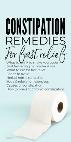 Get quick constipation relief naturally with these instant home remedies. Includes tips on what to drink to make you poop immediately and the best fast acting natural laxatives plus simple practical advice on foods to avoid when constipated, constipation causes and how to cure chronic constipation permanently. How To Treat Constipation, Fresh Smoothies, Relaxation Exercises