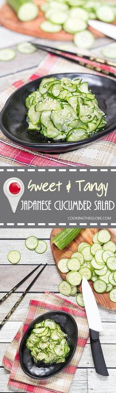 the japanese cucumber salad is ready to be eaten