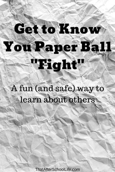 Paper Ball, Activity Day Girls, Get To Know You Activities, Yw Activities, Team Building Games, Youth Games, Youth Group Games, Church Youth, Primary Activities