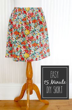 an easy 15 minute diy skirt with instructions on how to sew