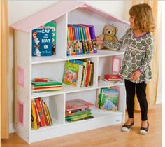 Girls Bookshelf, Style Bookshelf, Kids Room Bookshelves, Dollhouse Bookshelf, Dollhouse Bookcase, Kids Doll House, Bookshelves In Bedroom, Nursery Bookshelf, Bookcase Diy