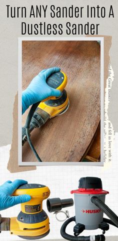 a sander is being used as a duster for wood flooring and updating