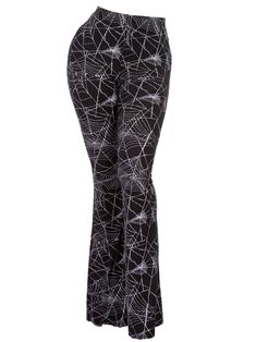 SPIDER WEB PRINT BELL BOTTOM PANTSSuper soft and stretchy fabricvxm & tropicorpse collab Spider Web Pants, Pants Large, Bell Bottom, Spider Web, Bell Bottoms, Pants, Trousers